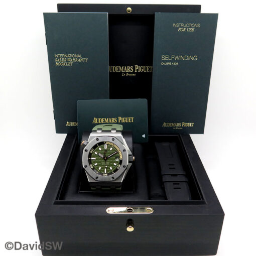 Audemars Piguet 15720ST Royal Oak Offshore Diver with Khaki Green Dial - Image 2