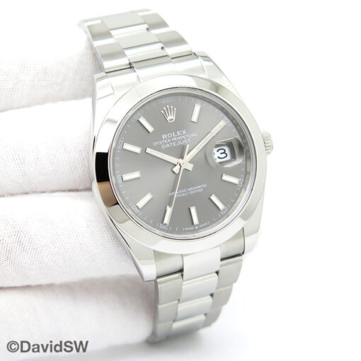 Rolex 126300 Datejust 41 with Slate Stick Dial on Oyster