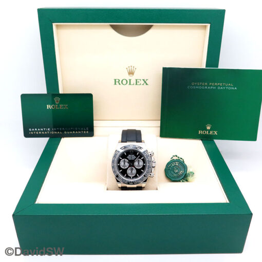 Rolex 126519LN Cosmograph Daytona 18K White Gold with Black Dial on Oysterflex (New Model) - Image 2