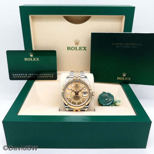 Rolex 336933 Skydweller 18K/SS with Champagne Dial on Jubilee (New 2023 Model) - Image 2
