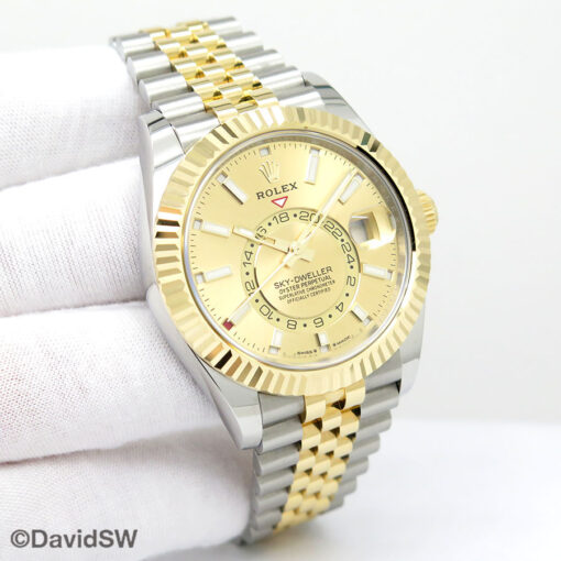 Rolex 336933 Skydweller 18K/SS with Champagne Dial on Jubilee (New 2023 Model)