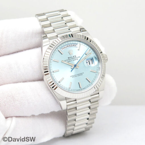 Rolex 228236 Day Date 40 Platinum with Ice Blue Dial