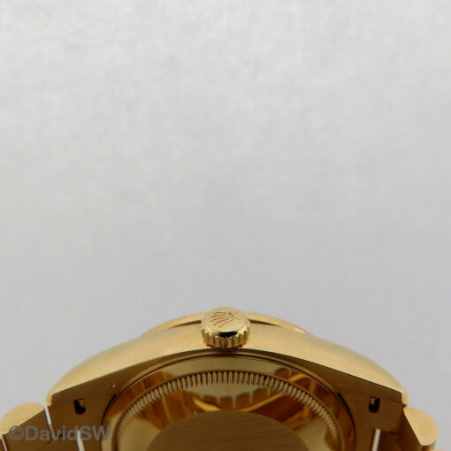 Rolex 128348RBR Day Date 18K Yellow Gold with Green Ombre Diamond Dial and Diamond Bezel - Image 4