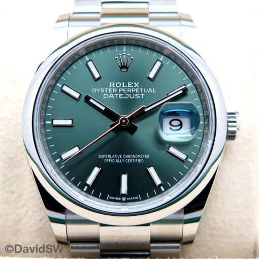 Rolex 126200 Datejust with Mint Green Stick Dial on Oyster - Image 3