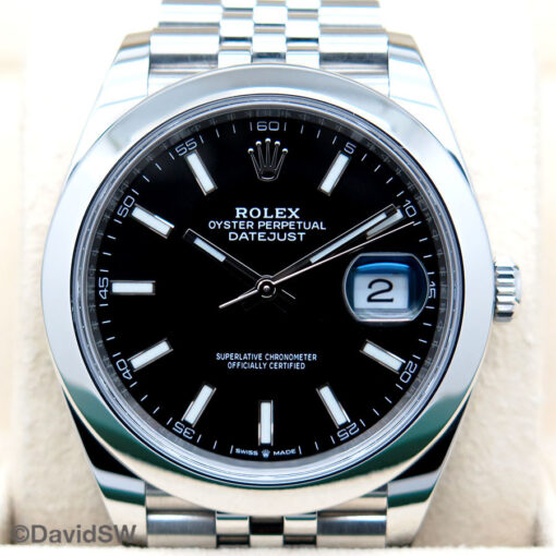 Rolex 126300 Datejust 41 with Black Stick Dial on Jubilee - Image 3