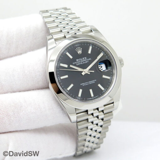 Rolex 126300 Datejust 41 with Black Stick Dial on Jubilee