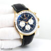Breitling RB0138 Navitimer B01 Chronograph 43mm with Black Dial 18K Rose Gold on Leather Strap