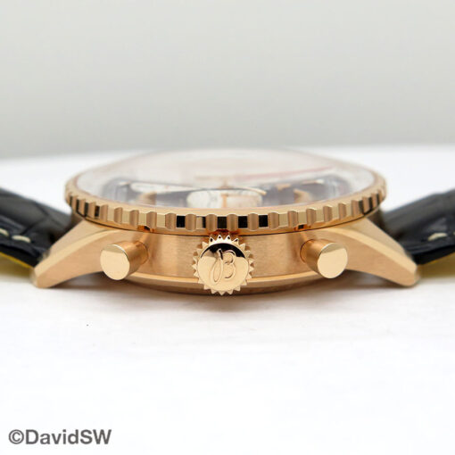 Breitling RB0138 Navitimer B01 Chronograph 43mm with Black Dial 18K Rose Gold on Leather Strap - Image 6