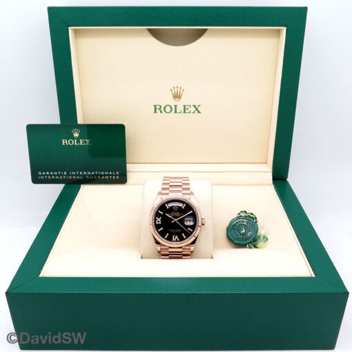 Rolex 128235 Day Date 18K Rose Gold with Eisenkiesel Diamond Roman Dial - Image 2