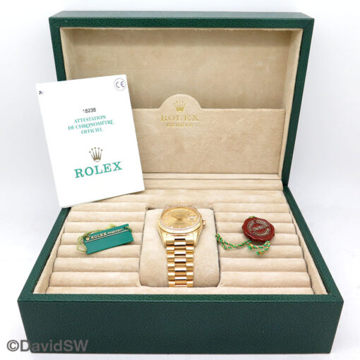Rolex 18238 Day Date 18K Yellow Gold with Champagne Diamond Dial - Image 2