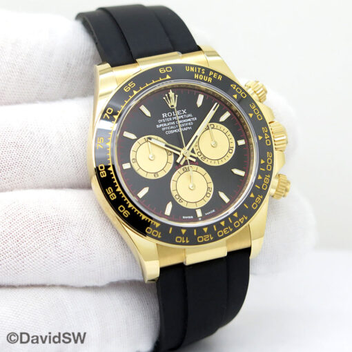 Rolex 126518LN Cosmograph Daytona 18K Yellow Gold with Black Dial on Oysterflex (New Model)
