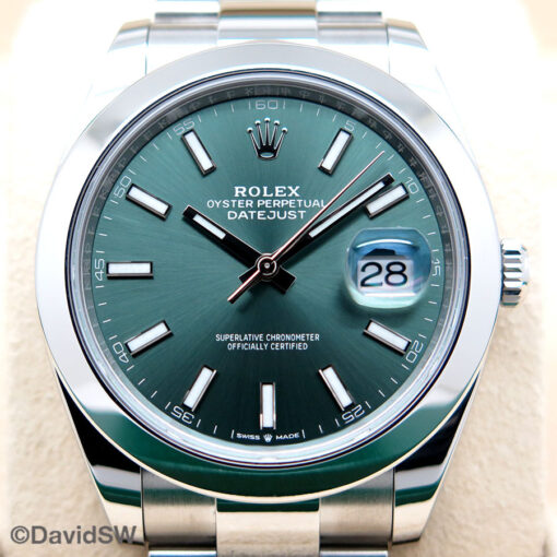 Rolex 126300 Datejust 41 with Mint Green Dial on Oyster - Image 3
