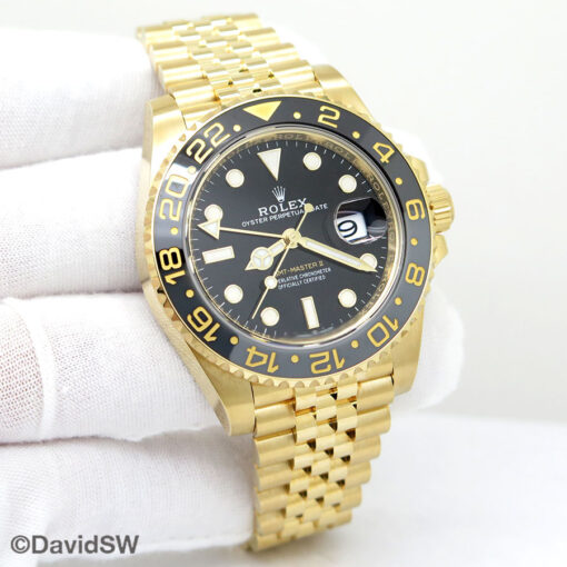 Rolex 126718GRNR GMT Master II 18K Yellow Gold on Jubilee - DavidSW