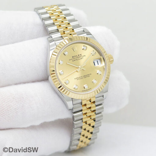 Rolex 278273 Datejust 18K/SS with Champagne Diamond Dial on Jubilee