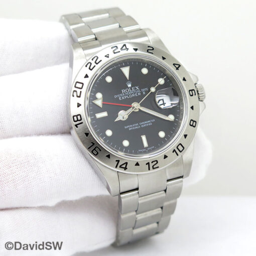Rolex 16570 Explorer II with Black Dial and 3186 Movement