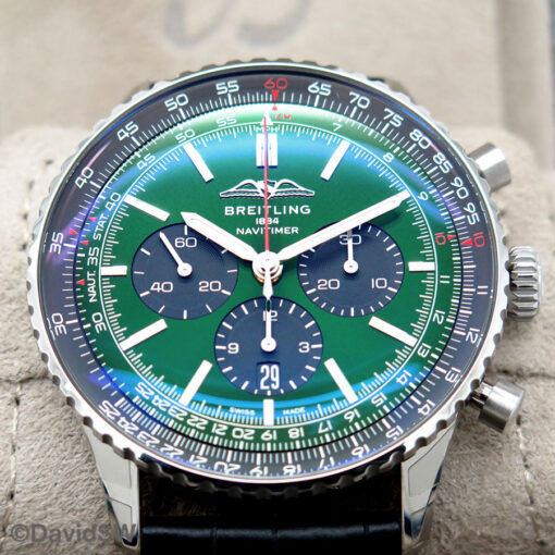 Breitling AB0137 Navitimer B01 Chronograph 46mm with Green Dial on Strap - Image 4