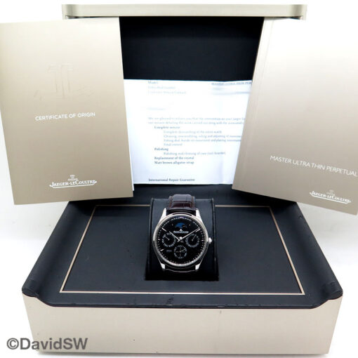 Jaeger LeCoultre Q1308470 Master Ultra Thin Perpetual Calendar Moonphase with Black Dial - Image 2
