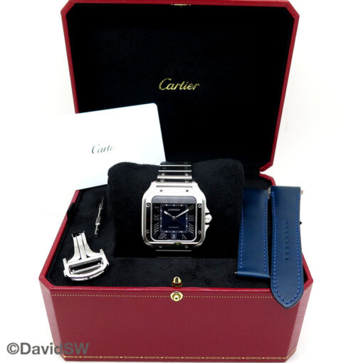 Alternative view of Cartier WSSA0030 Santos de Cartier Large with Blue Dial