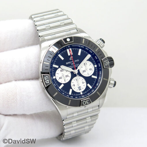 Breitling AB0136 Super Chronomat B01 44mm on Bracelet with Black Dial