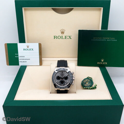 Rolex 116519LN Cosmograph Daytona 18K White Gold with Steel Dial - Image 2