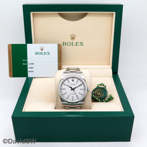 Rolex 114300 Oyster Perpetual with White Dial - Image 2