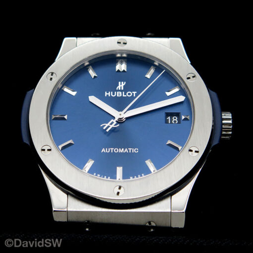 Hublot Classic Fusion 42mm Titanium with Blue Dial - Image 3
