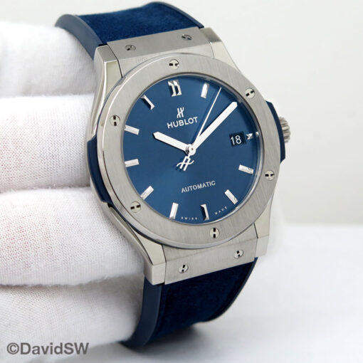 Hublot Classic Fusion 42mm Titanium with Blue Dial