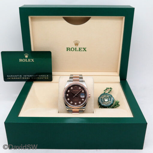 Rolex 126231 Datejust 18K/SS with Chocolate Rolex Motif Diamond Dial on Oyster - Image 2