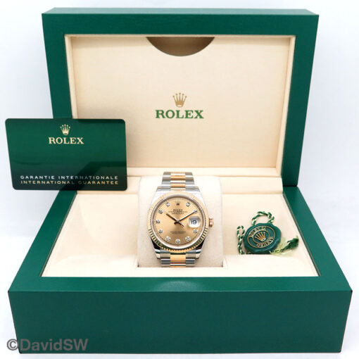 Rolex 126233 Datejust 18K/SS with Champagne Diamond Dial on Oyster - Image 2