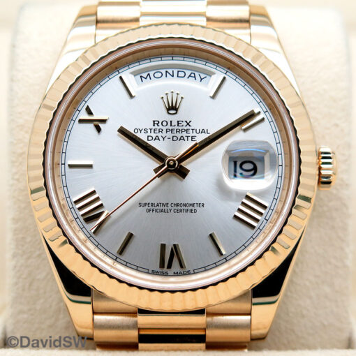 Rolex 228238 Day Date 40 18K Yellow Gold with Silver Roman Dial - Image 3