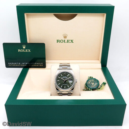 Rolex 126234 Datejust with Olive Green Palm Motif Dial on Oyster - Image 2