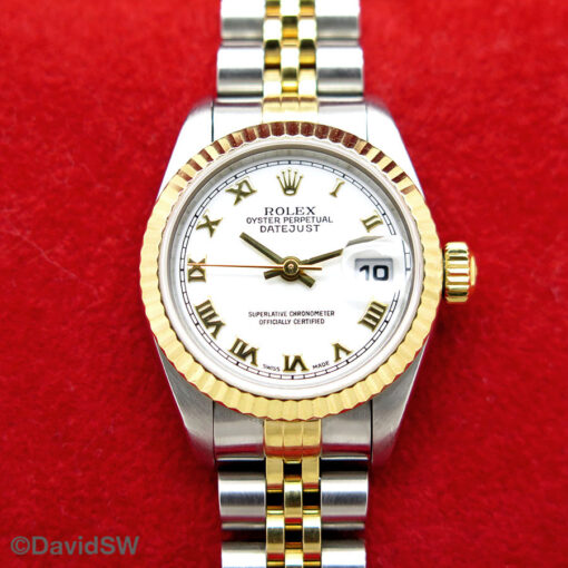 Rolex 79173 Datejust 18K/SS with White Roman Dial on Jubilee - Image 3