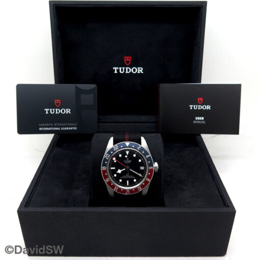 Alternative view of Tudor 79830RB Black Bay GMT with Red/Blue Bezel on NATO
