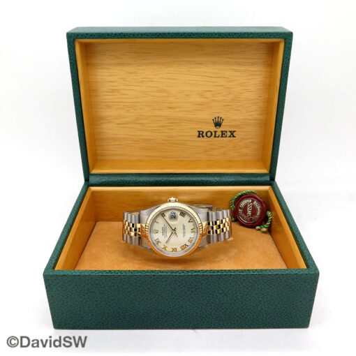Rolex 16233 Datejust 18K/SS with Ivory Roman Dial on Jubilee - Image 2