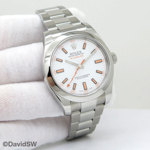 Rolex 116400 Milgauss with White Dial