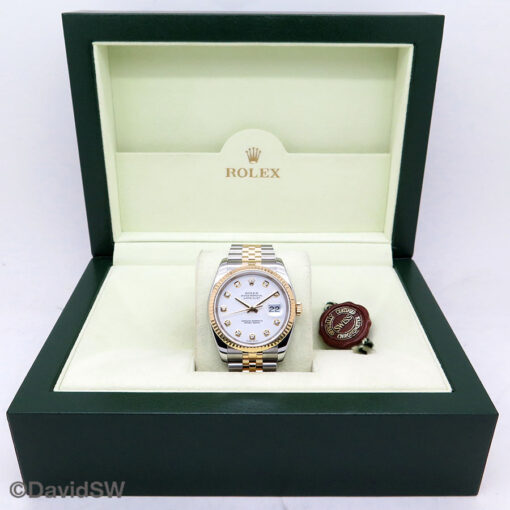 Rolex 116233 Datejust 18K/SS with White Diamond Dial on Jubilee - Image 2