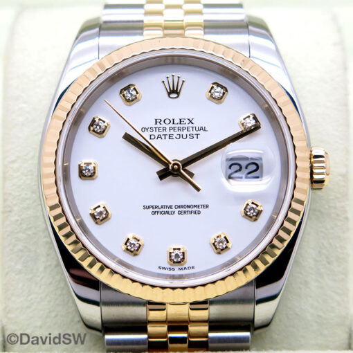 Rolex 116233 Datejust 18K/SS with White Diamond Dial on Jubilee - Image 3