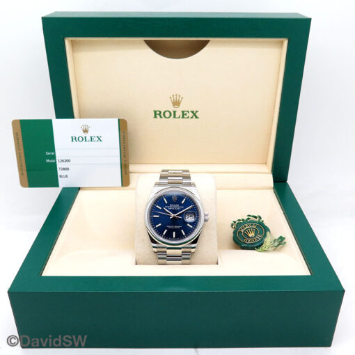 Rolex 126200 Datejust with Blue Stick Dial on Oyster - Image 2