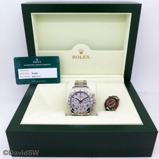Rolex 116509 Cosmograph Daytona 18K White Gold with Meteorite Roman Dial - Image 2