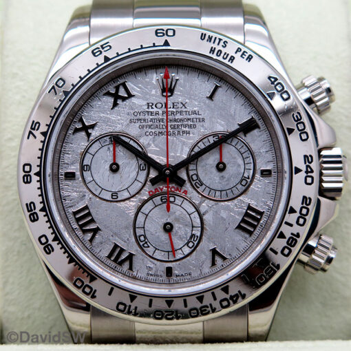 Rolex 116509 Cosmograph Daytona 18K White Gold with Meteorite Roman Dial - Image 3