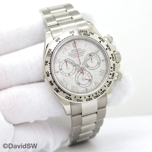 Rolex 116509 Cosmograph Daytona 18K White Gold with Meteorite Roman Dial