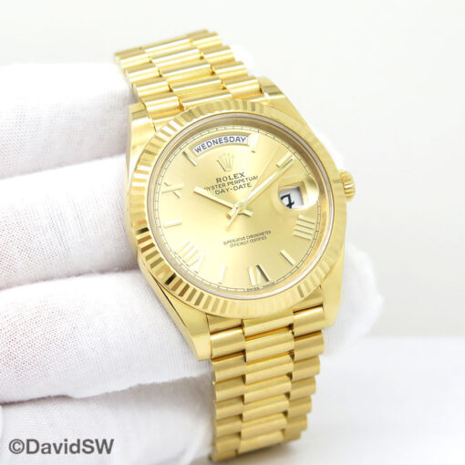Rolex 228238 Day Date 40 18K Yellow Gold with Champagne Roman Dial