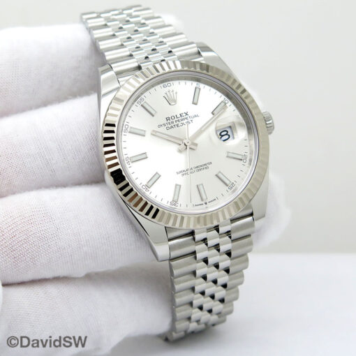 Rolex 126334 Datejust 41 with Silver Stick Dial on Jubilee
