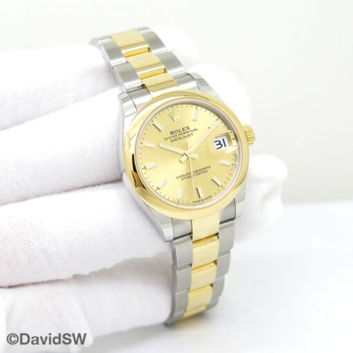 Rolex 278243 Datejust 18K/SS with Champagne Stick Dial on Oyster