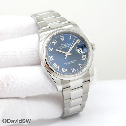 Rolex 116200 Datejust with Blue Roman Dial on Oyster