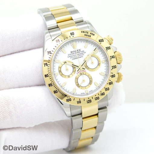 Rolex 116523 Cosmograph Daytona 18K/SS with White Dial
