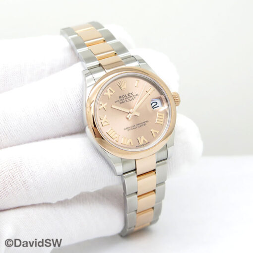 Rolex 278241 Datejust 18K/SS with Rose Roman Dial on Oyster