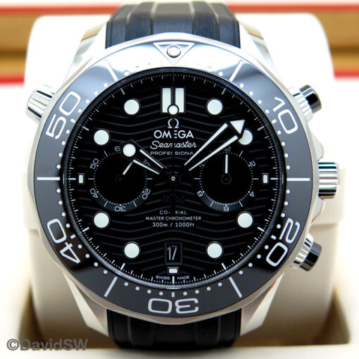 Omega Seamaster Diver 300m Chronograph with Black Dial on Strap - Image 3