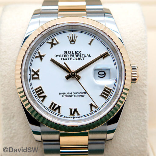 Rolex 126233 Datejust 18K/SS with White Roman Dial on Oyster - Image 4
