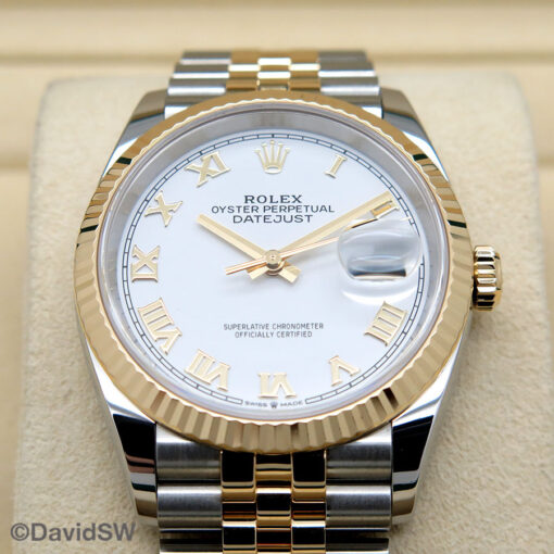 Rolex 126233 Datejust 18K/SS with White Roman Dial on Jubilee - Image 4